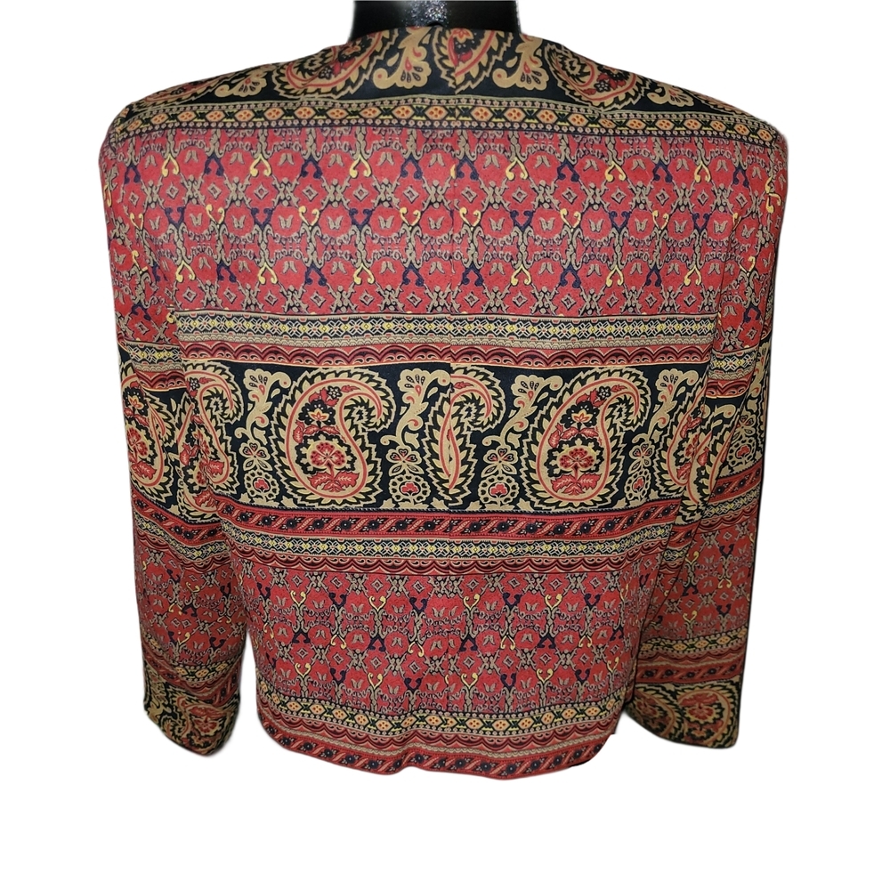 Nygard Collection Vintage 90's Colorful Paisley Patterned Blazer Jacket Size 10 - Picture 6 of 7